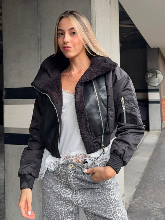 CHAQUETA CUERINA PUFF