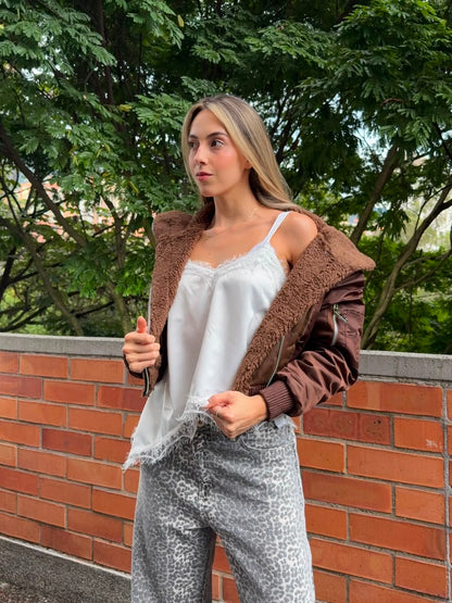 CHAQUETA CUERINA PUFF